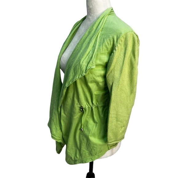 NEON Buddha💚Light Green Cotton Open Front Anorak Jacket Size S - Picture 3 of 9